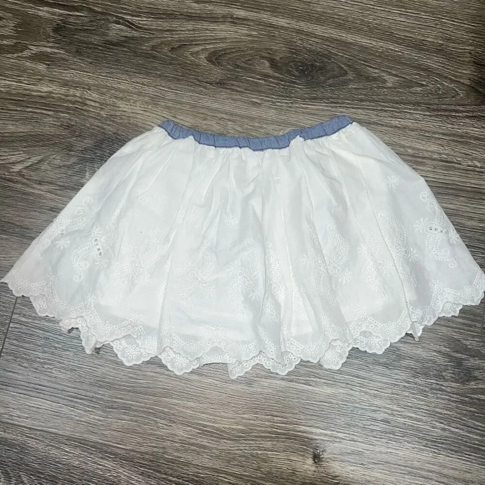 🏈 Oshkosh Eyelet Skirt - Toddler Girl- blue chambray
